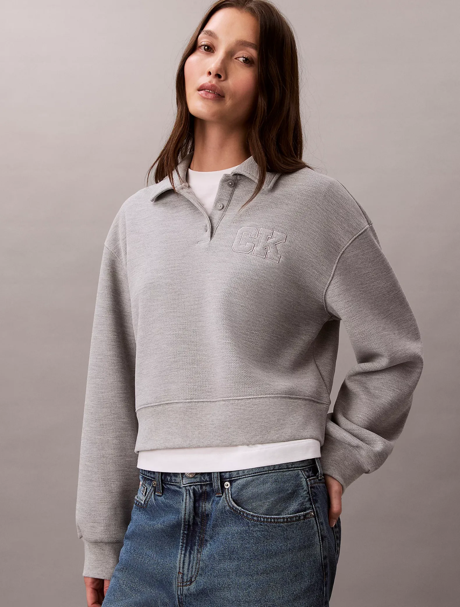 Relaxed polosweatshirt
