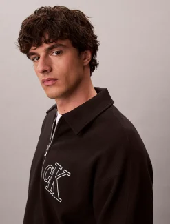 Relaxed polosweatshirt met rits