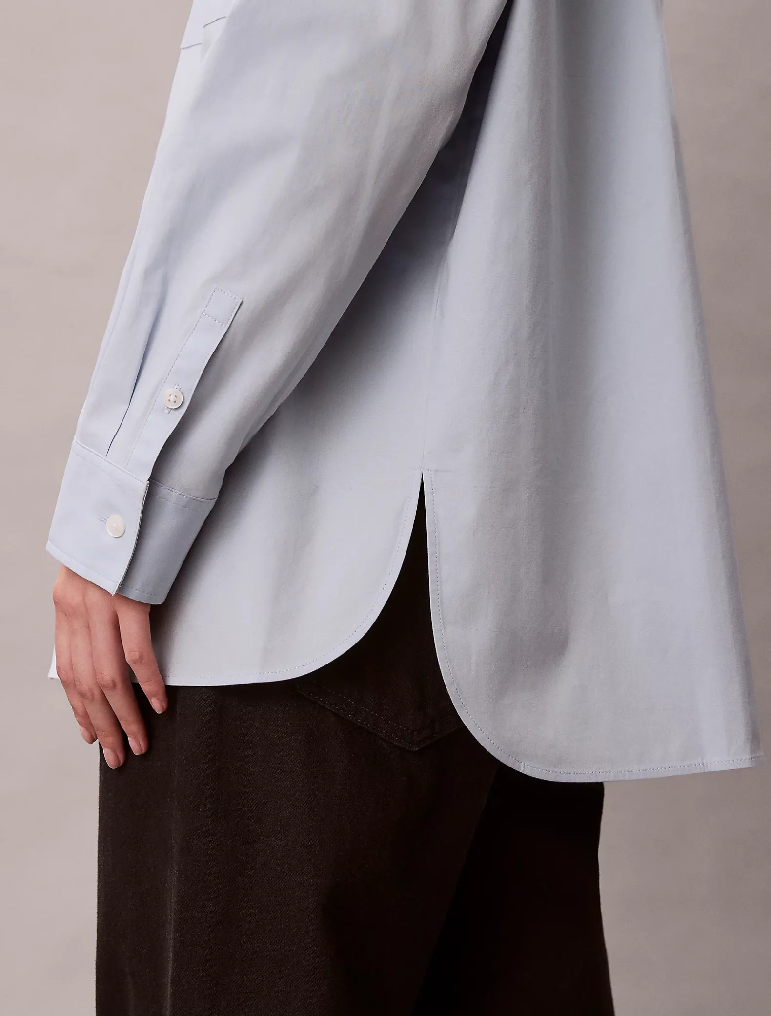 Relaxed poplin button-down overhemd