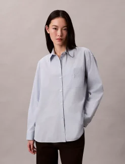 Relaxed poplin button-down overhemd