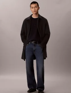 Relaxed sweater met monogram-logo in reliëf