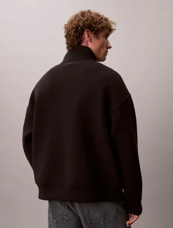 Relaxed sweatshirt met kraag en rits