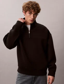 Relaxed sweatshirt met kraag en rits