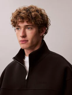 Relaxed sweatshirt met kraag en rits
