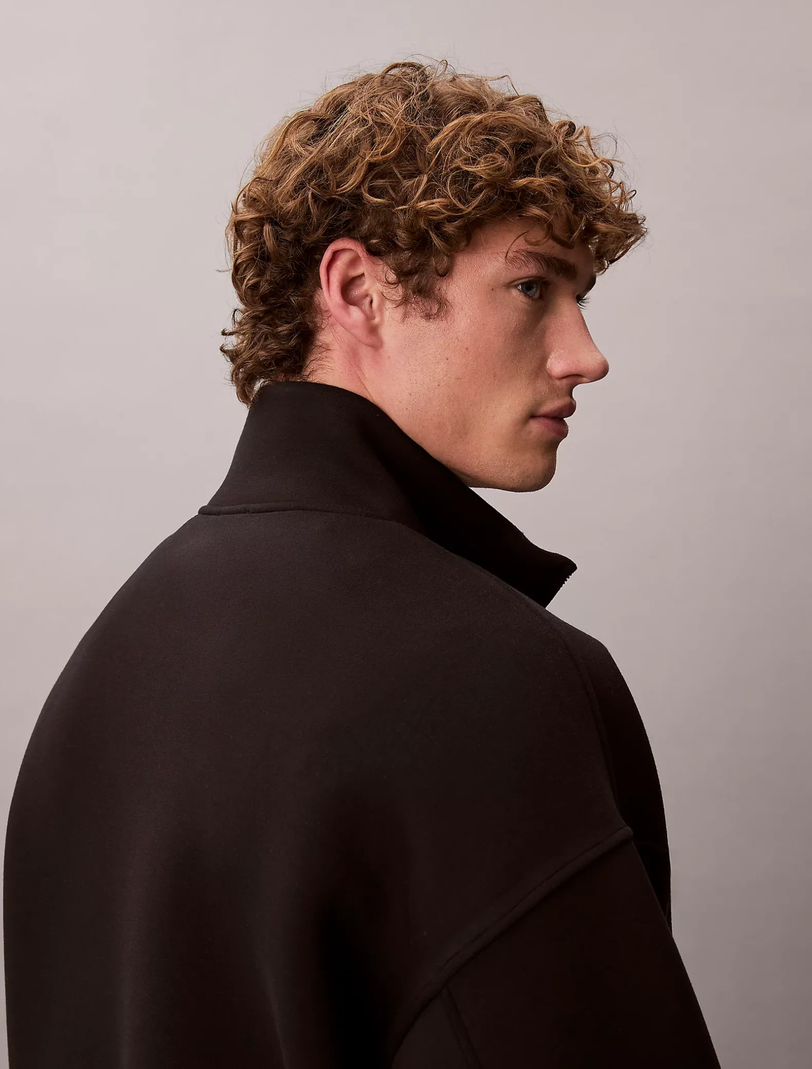 Relaxed sweatshirt met kraag en rits