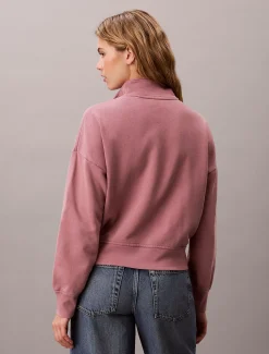Relaxed sweatshirt met kwartrits