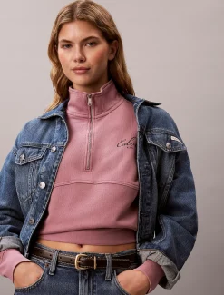Relaxed sweatshirt met kwartrits