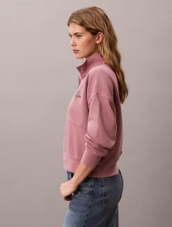 Relaxed sweatshirt met kwartrits