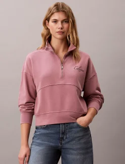 Relaxed sweatshirt met kwartrits