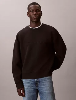Relaxed sweatshirt met logo in reliëf
