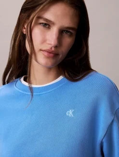 Relaxed sweatshirt met monogram van badstofkatoen