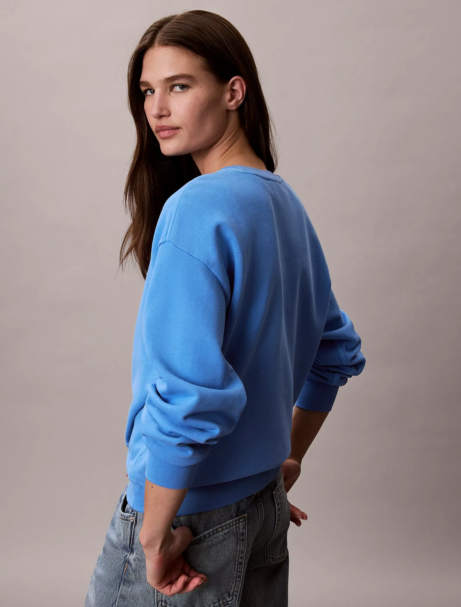 Relaxed sweatshirt met monogram van badstofkatoen