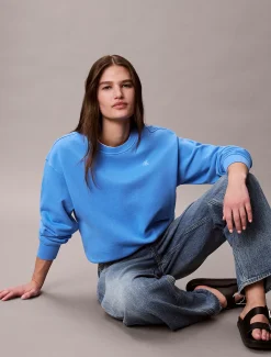 Relaxed sweatshirt met monogram van badstofkatoen