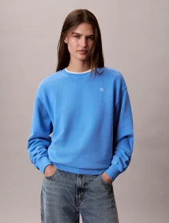 Relaxed sweatshirt met monogram van badstofkatoen