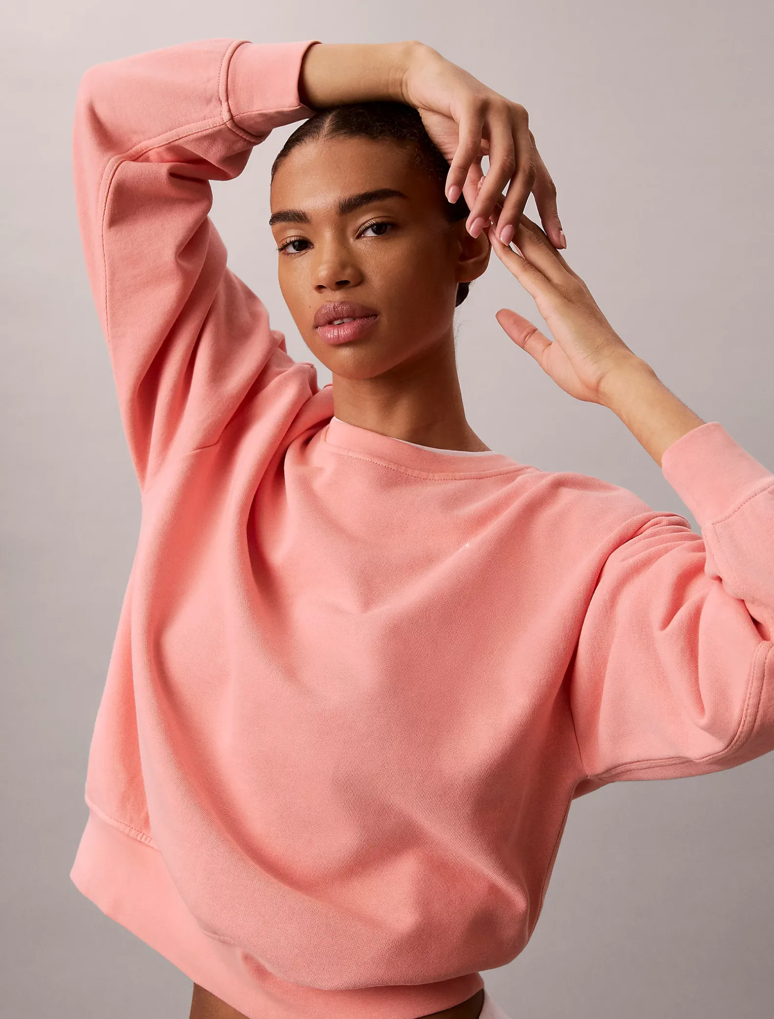 Relaxed sweatshirt met monogram van badstofkatoen