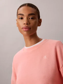Relaxed sweatshirt met monogram van badstofkatoen
