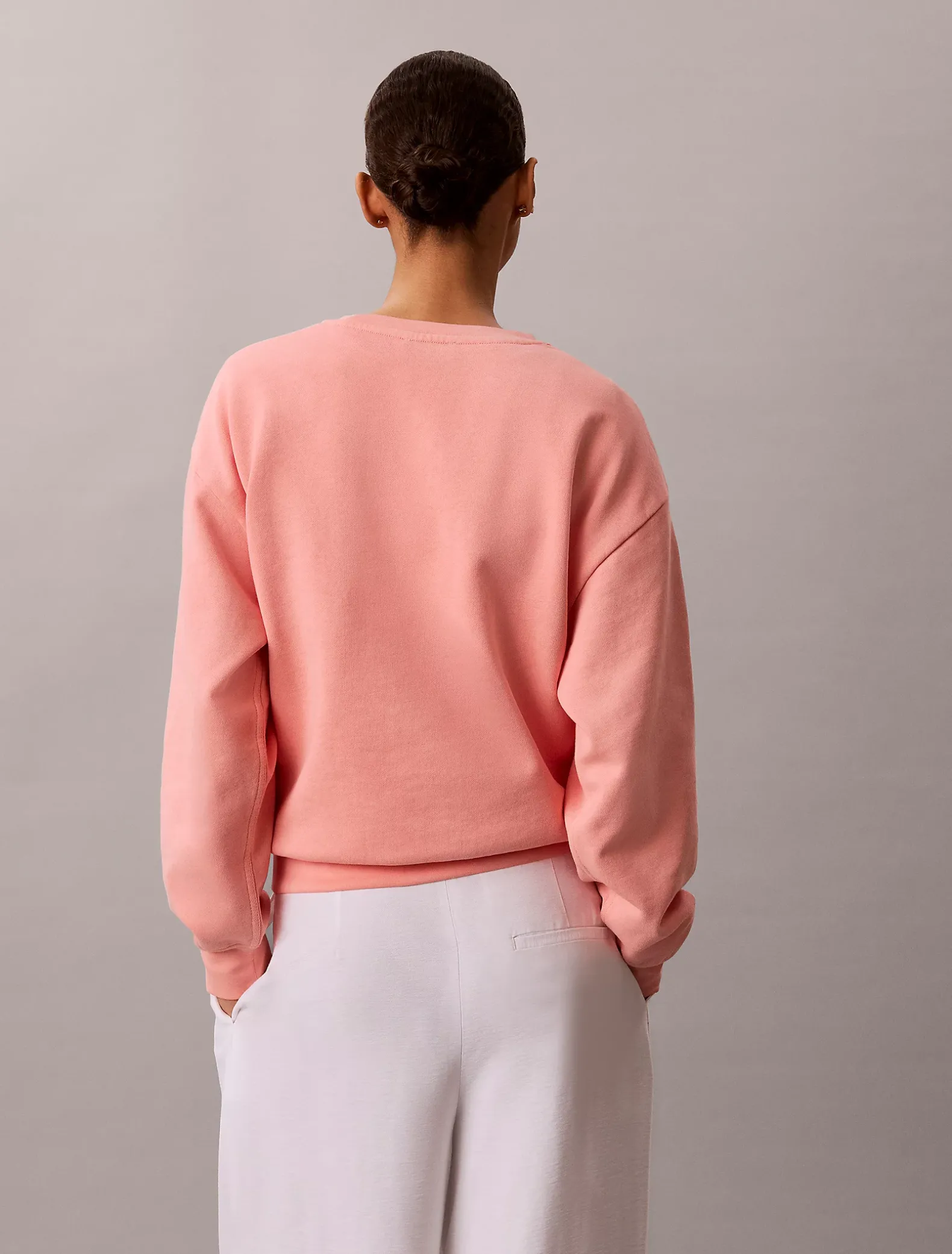 Relaxed sweatshirt met monogram van badstofkatoen