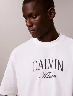 Relaxed T-shirt met gebogen logo