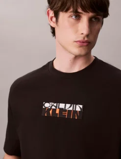 Relaxed T-shirt met grafisch bloklogo