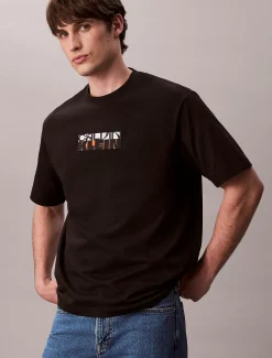 Relaxed T-shirt met grafisch bloklogo