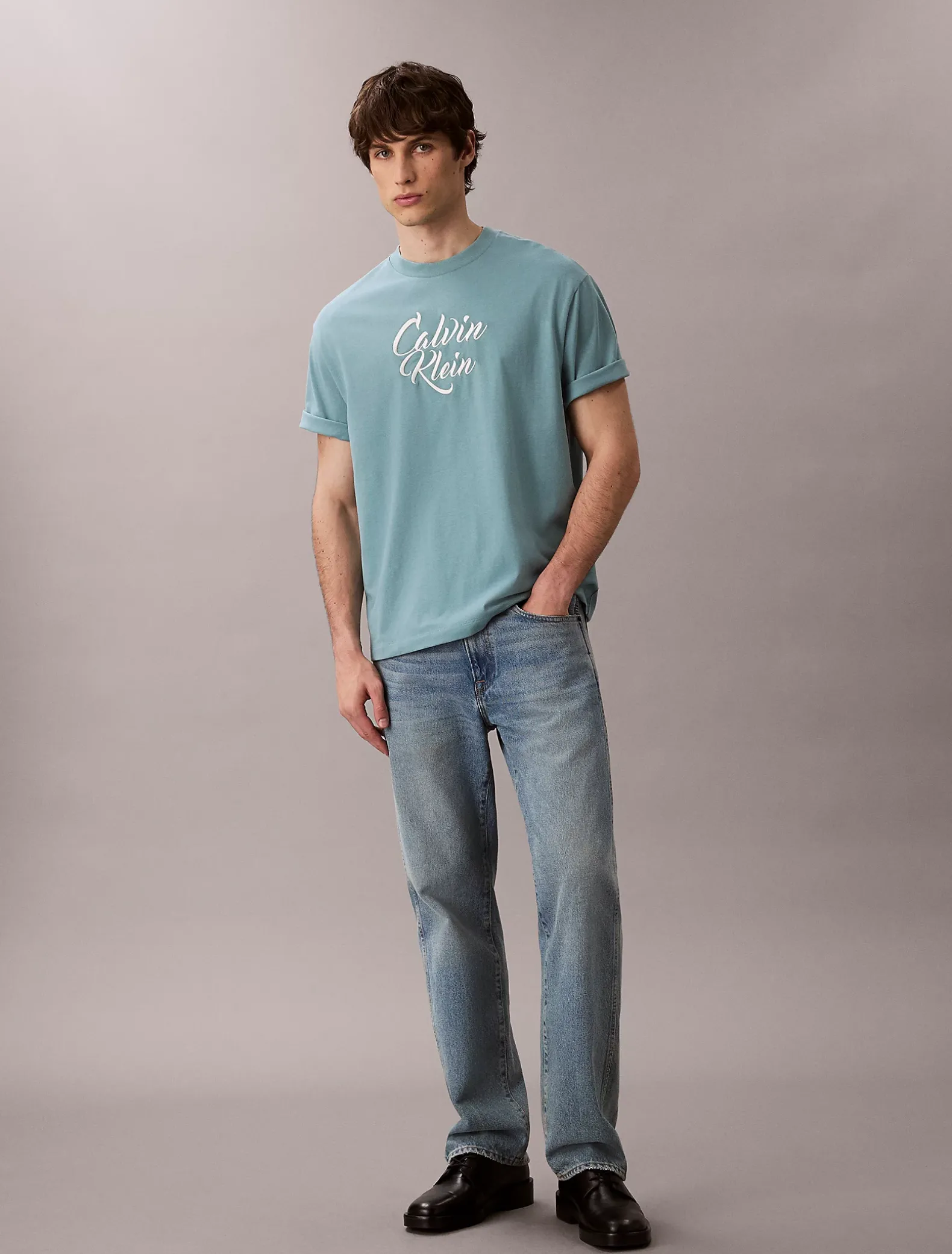 Relaxed T-shirt met grafisch scriptlogo