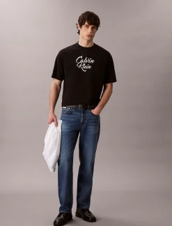 Relaxed T-shirt met grafisch scriptlogo