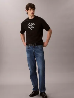 Relaxed T-shirt met grafisch scriptlogo