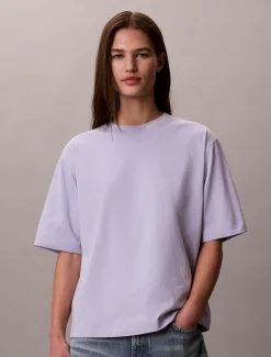 Relaxed T-shirt met kraag en logo