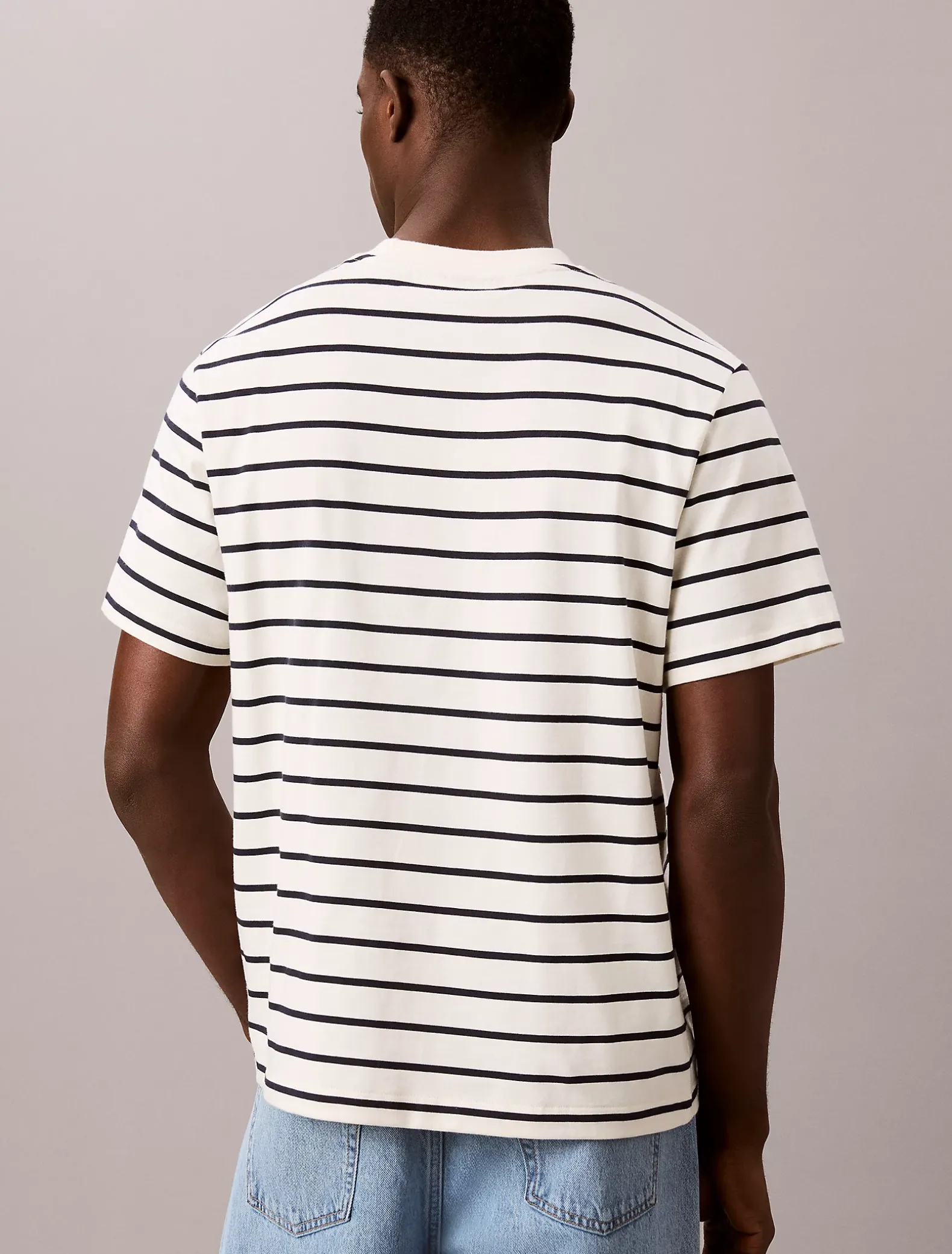 Relaxed T-shirt met logo en strepen