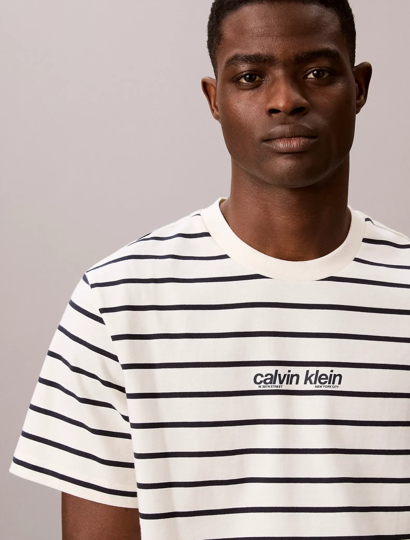 Relaxed T-shirt met logo en strepen