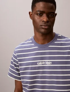 Relaxed T-shirt met logo en strepen