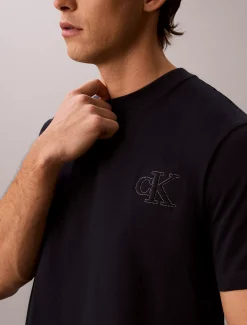 Relaxed T-shirt met logo in reliëf