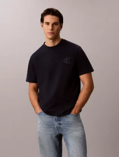 Relaxed T-shirt met logo in reliëf