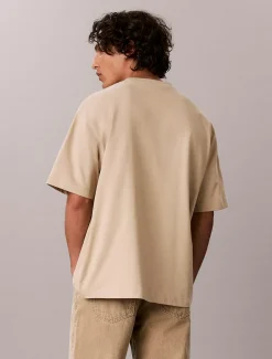 Relaxed T-shirt met logo van zwaar jersey