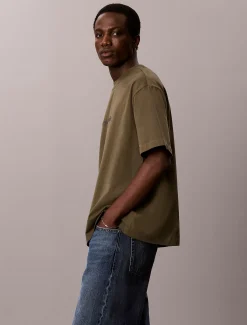 Relaxed T-shirt met logo van zwaar jersey