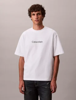 Relaxed T-shirt met logo van zwaar jersey