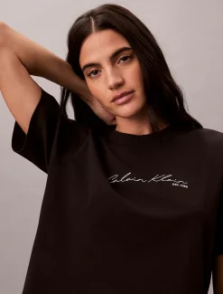 Relaxed T-shirt met scriptlogo