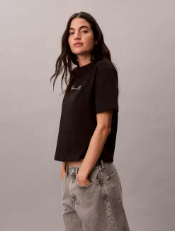 Relaxed T-shirt met scriptlogo