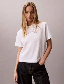 Relaxed T-shirt met scriptlogo