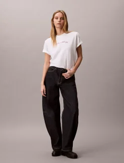 Relaxed T-shirt met scriptlogo