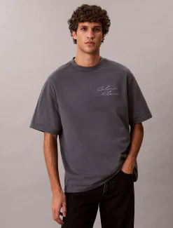 Relaxed T-shirt met scriptlogo