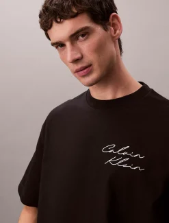 Relaxed T-shirt met scriptlogo
