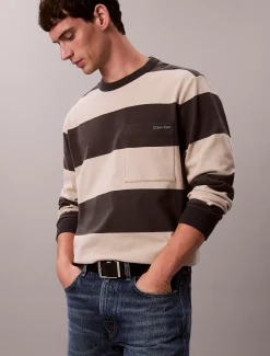 Relaxed T-shirt van gestreept katoen