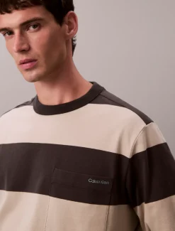 Relaxed T-shirt van gestreept katoen