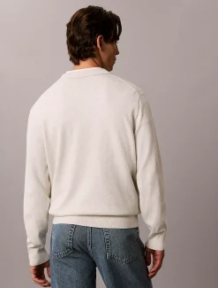 Relaxte katoenen trui met monologo