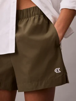 Relaxte korte broek van poplinkatoen