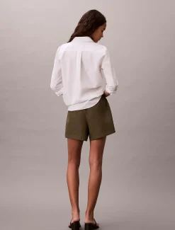 Relaxte korte broek van poplinkatoen