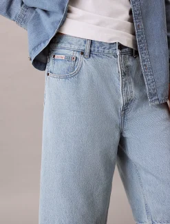 Relaxte lange denim shorts