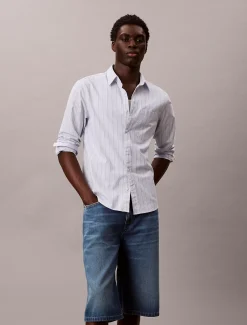 Relaxte lange denim shorts