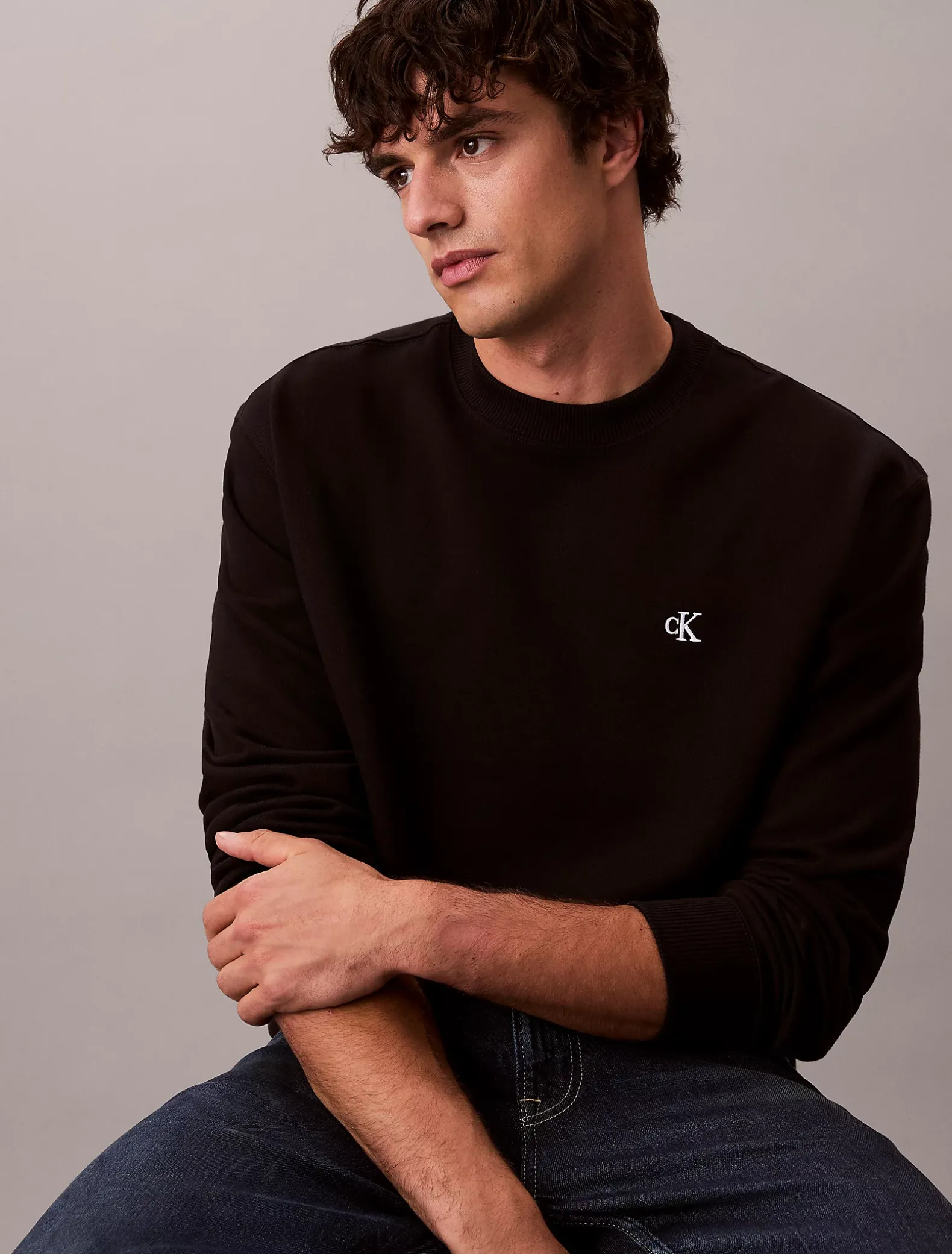 Relaxt sweatshirt met monogram